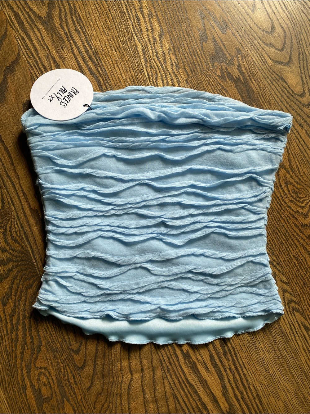Princess Polly Light Blue Ruffled Tube Top - Picture 3 of 5